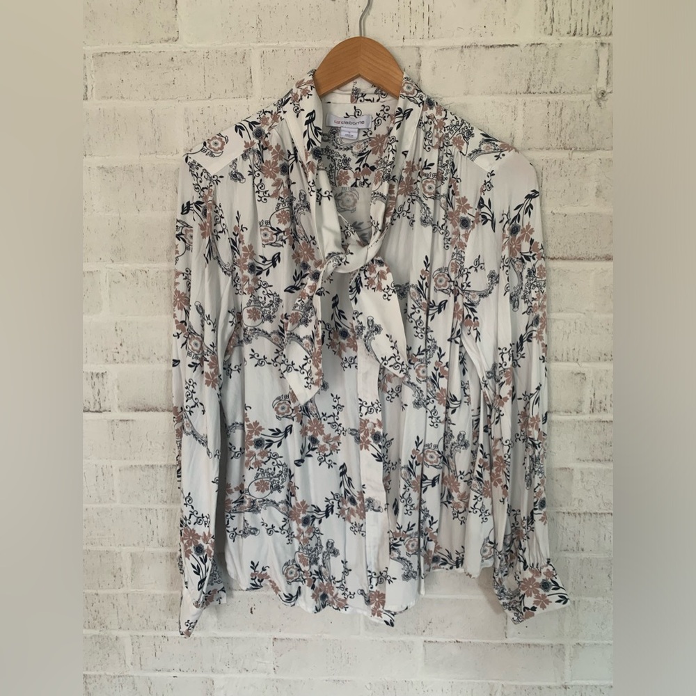 Liz Claiborne Floral Blouse Size Large